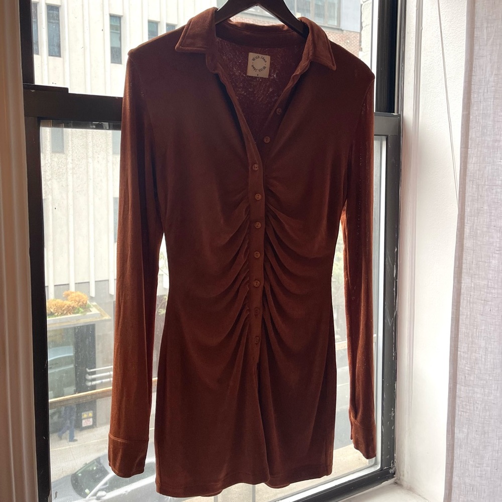 With Jean Andy Dress Chocolate Brown Size Small